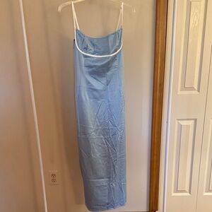 Cider Light Blue Dress with White Piping